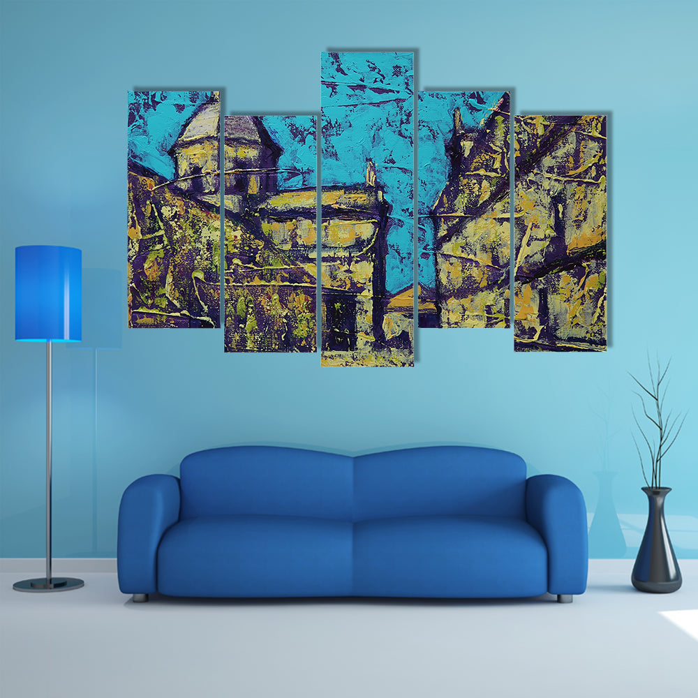 Church in Salamanca Street Scene Canvas Wall Art