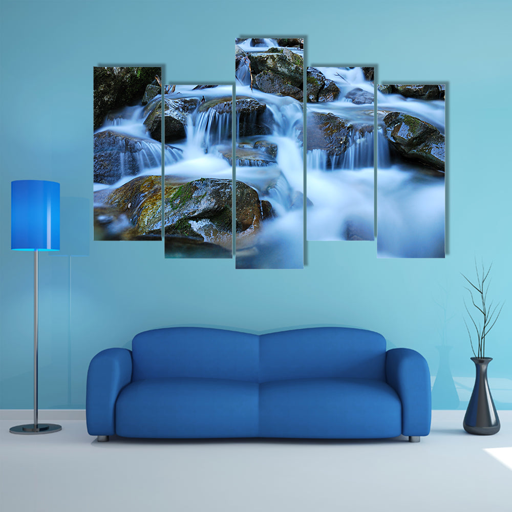 River Through Mossy Stones in Cadore Canvas Wall Art