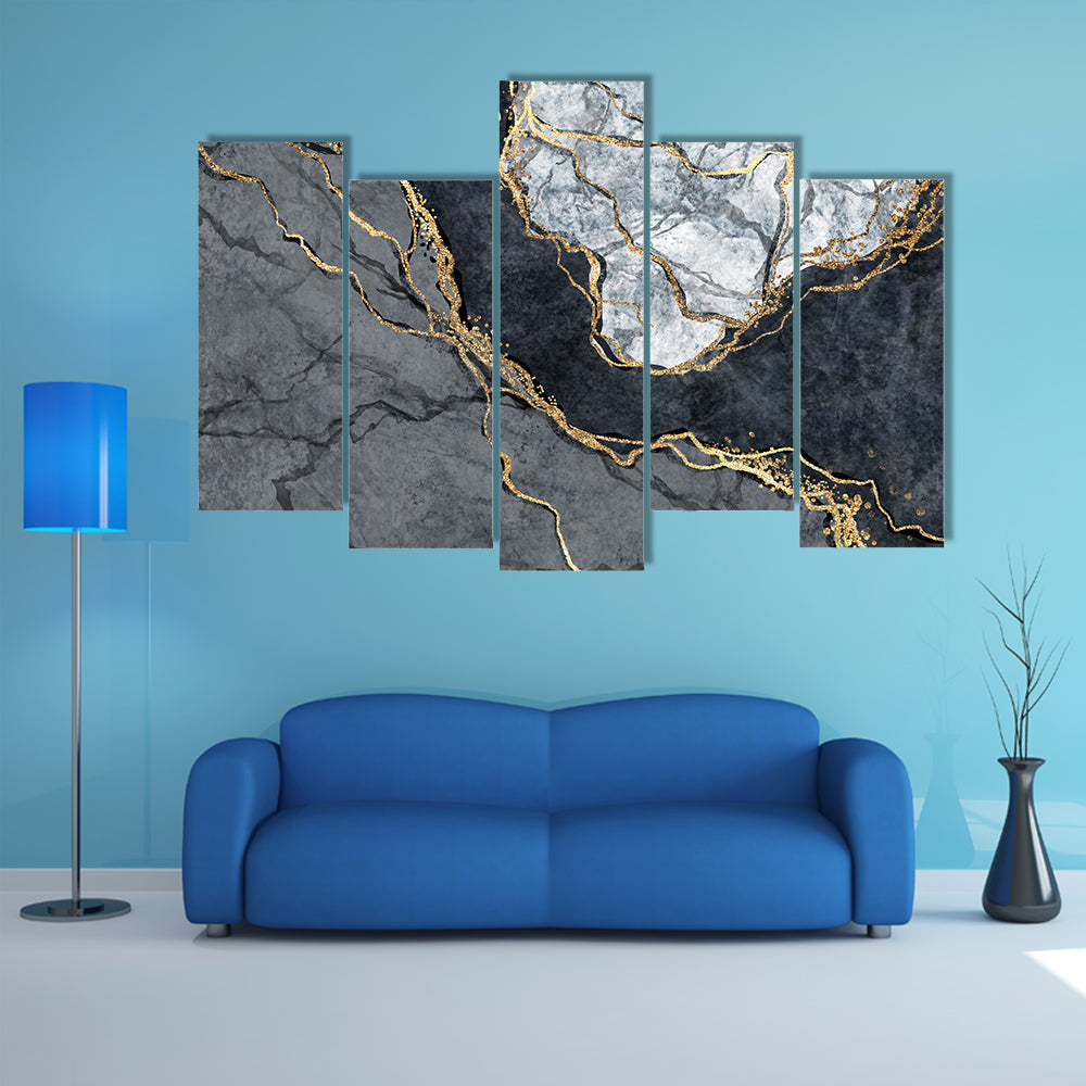 Digital Marbling Illustration Canvas Wall Art