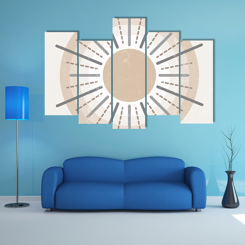 Minimalist Boho Sun Print Canvas Wall Art