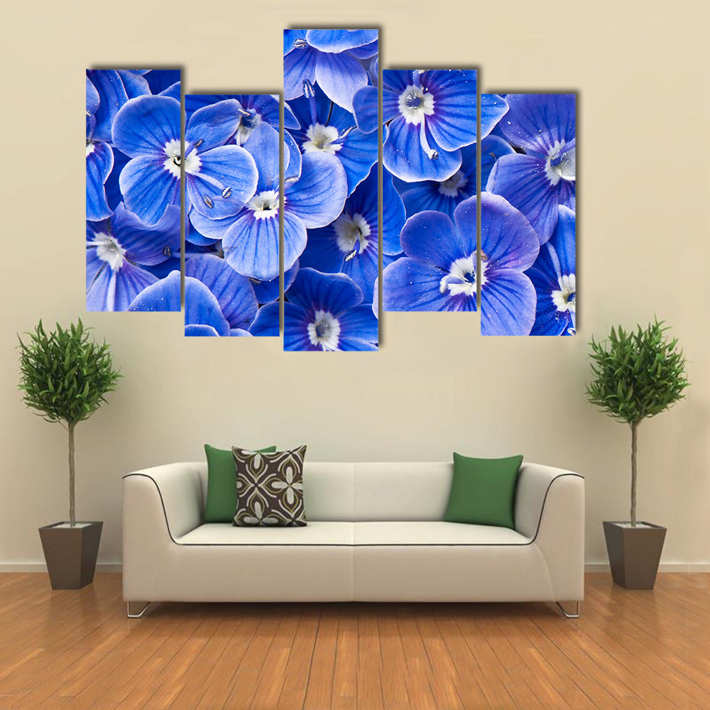 Blue Flowers Canvas Wall Art
