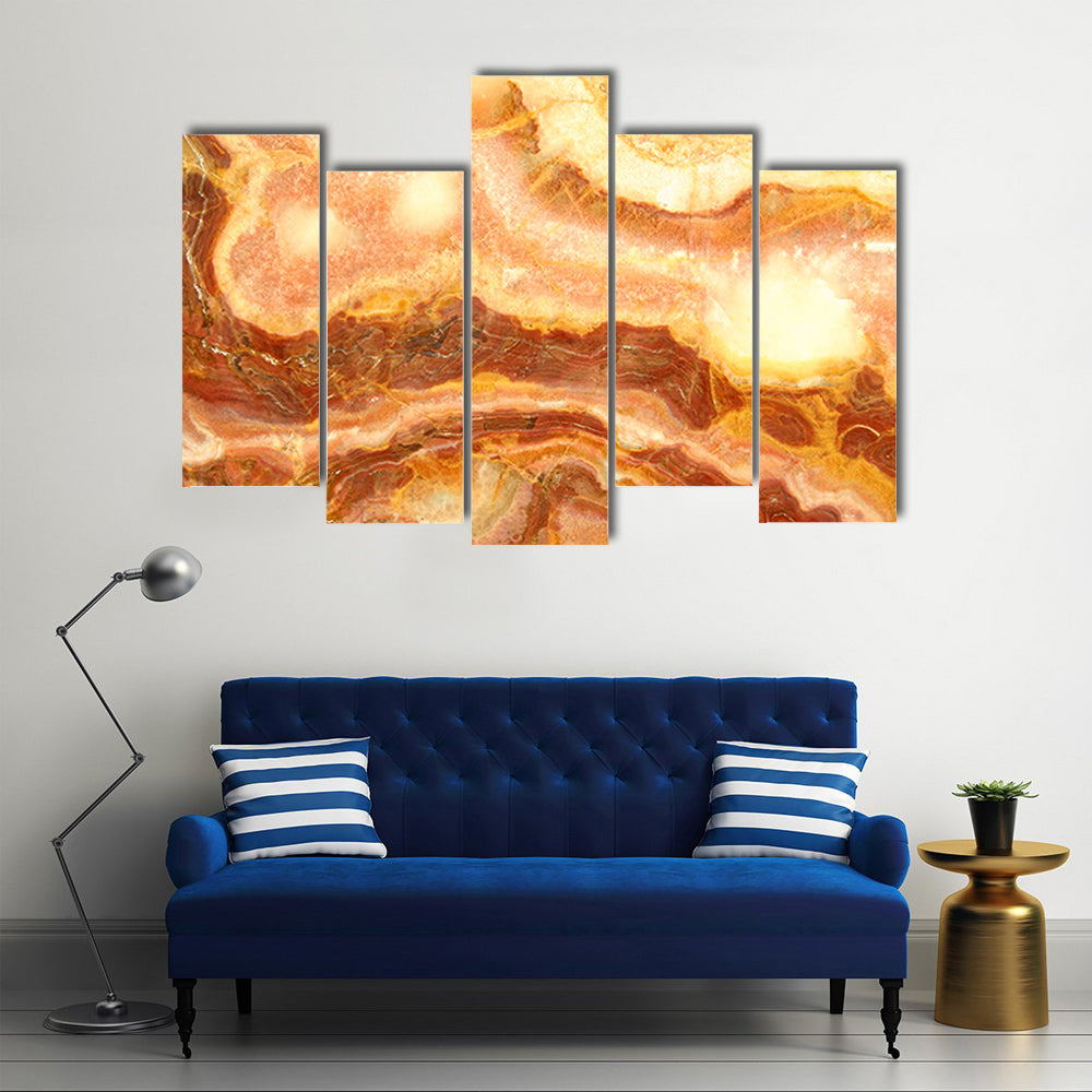 Amber Onyx Marble Layers Canvas Wall Art