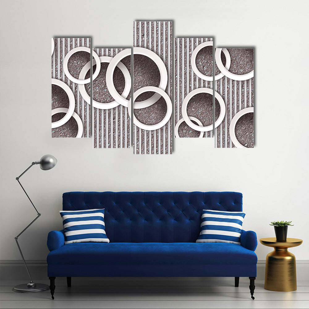 3D Circles Illustration Canvas Wall Art