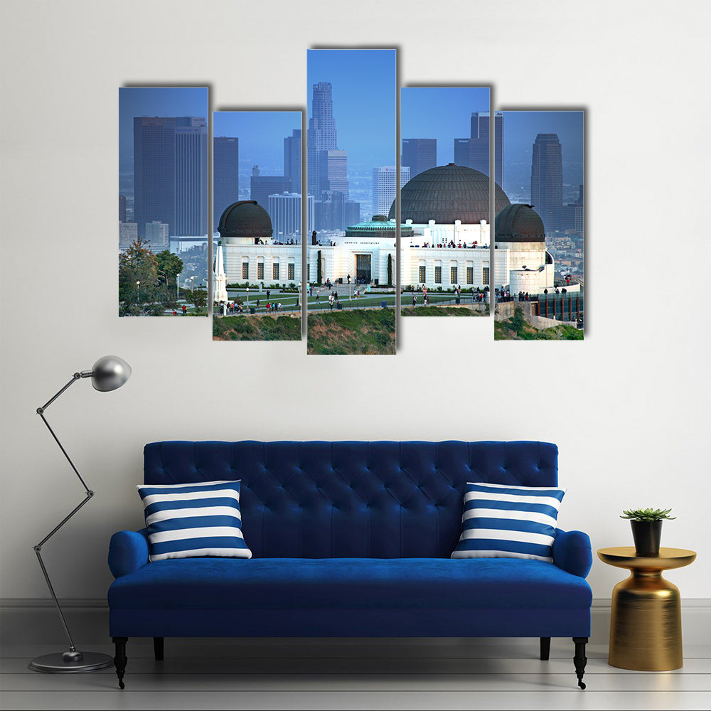 Griffith Observatory at Dusk Over Los Angeles Canvas Wall Art