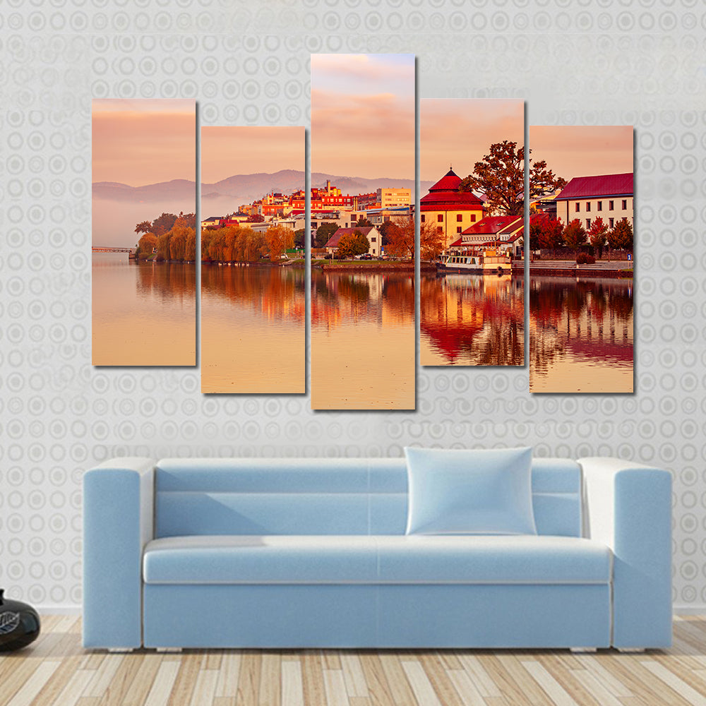 Sunrise at Maribor City Slovenia Canvas Wall Art