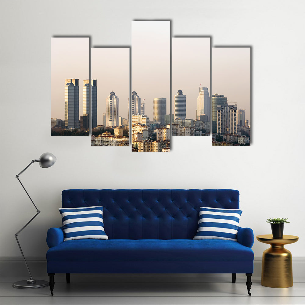 Zincirlikuyu Financial District In Istanbul Turkey Canvas Wall Art