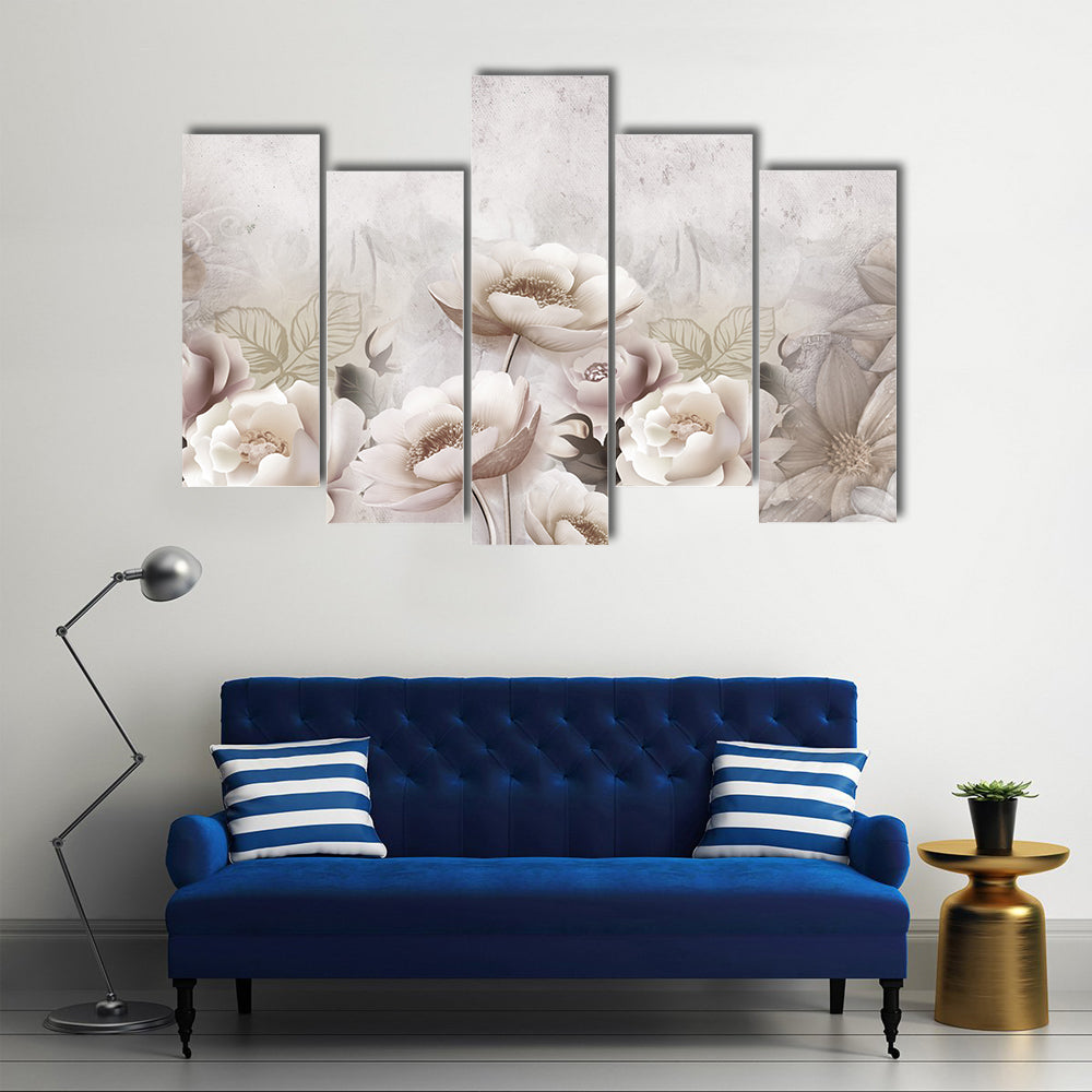 3D Decorative Flowers Canvas Wall Art