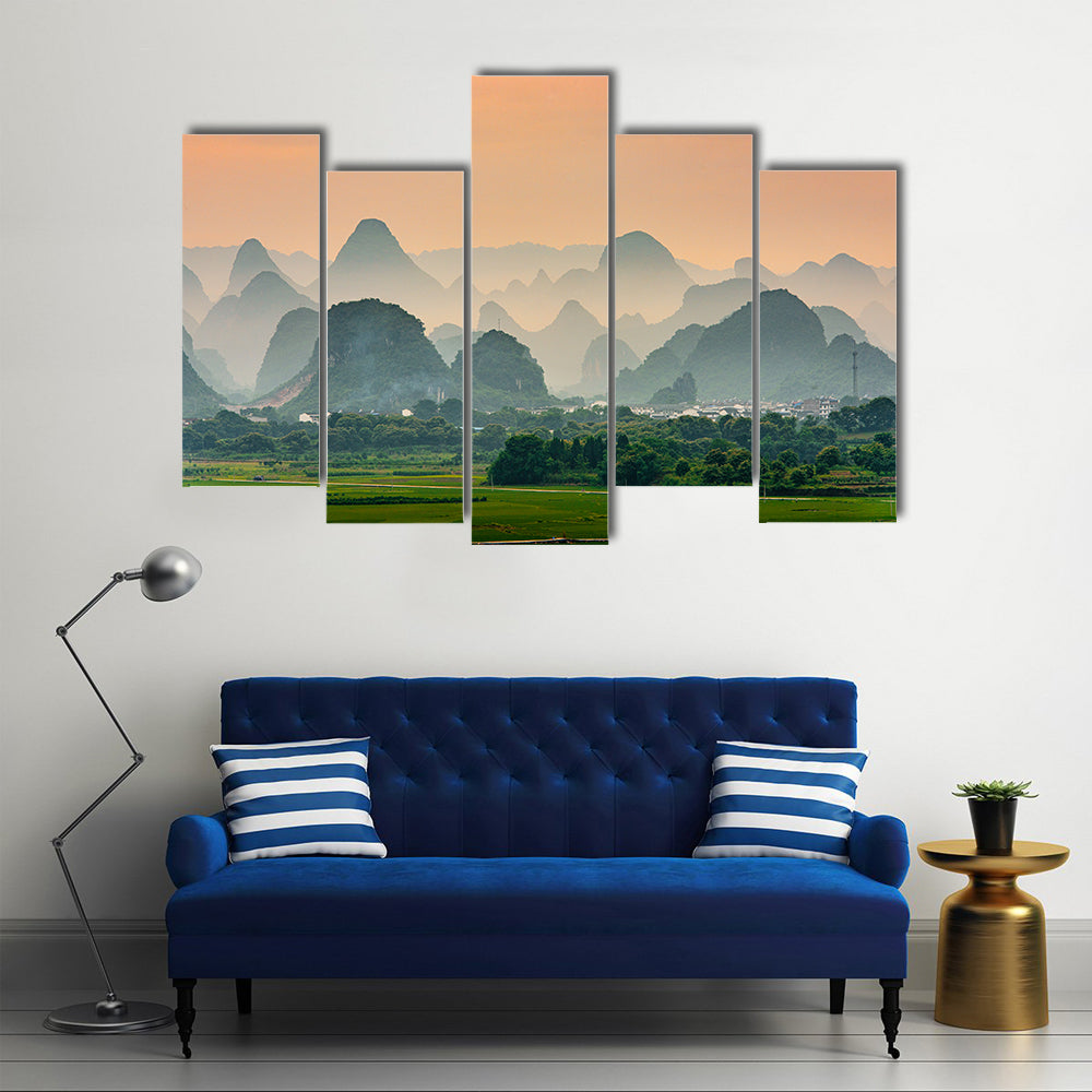 Karst Mountain In Guilin China Canvas Wall Art