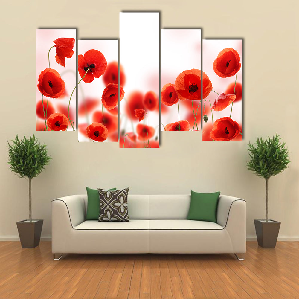 Poppy Flowers Field Canvas Wall Art