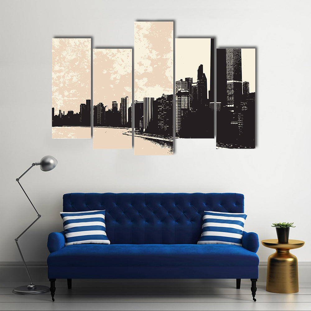 Chicago Skyline From Lake Michigan Canvas Wall Art