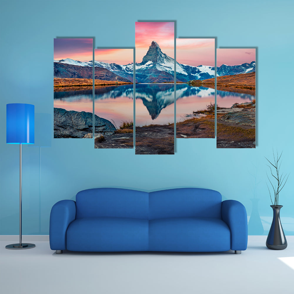 Stellisee Lake With Matterhorn Peak Canvas Wall Art
