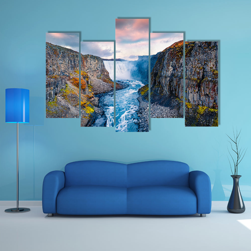 Dettifoss Waterfall In Iceland Canvas Wall Art