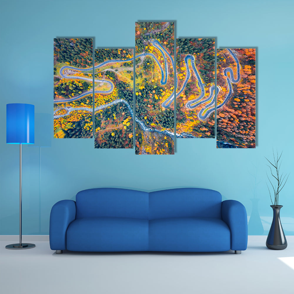 Aerial View Of Maloya Pass In Switzerland Canvas Wall Art