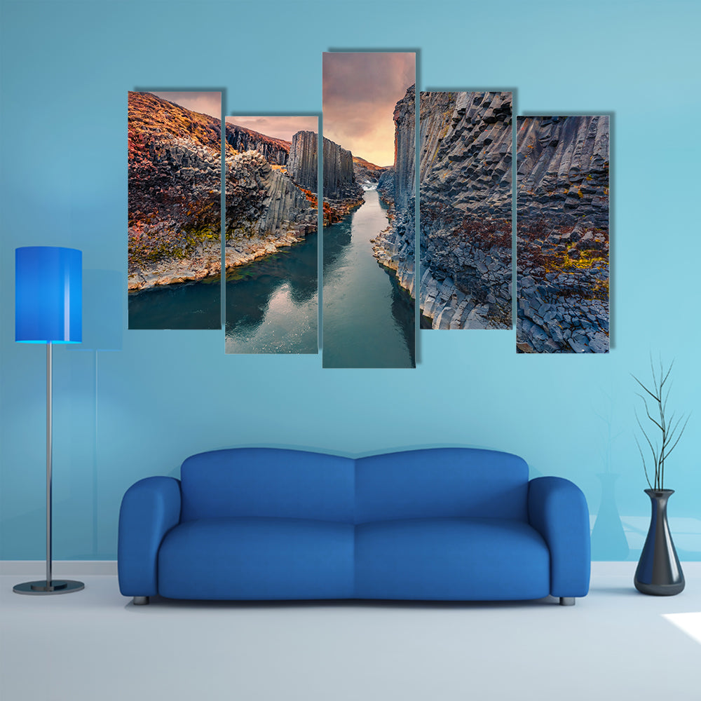 Studlagil Canyon In Iceland Canvas Wall Art