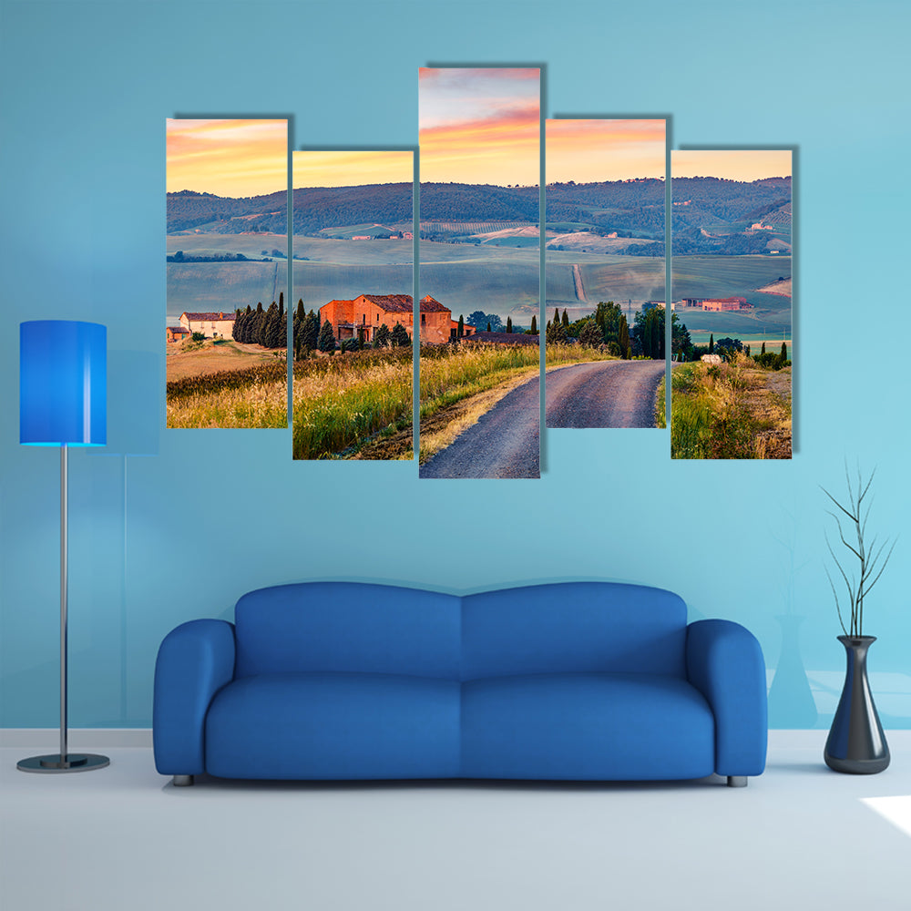 Tuscanian Country Road Canvas Wall Art