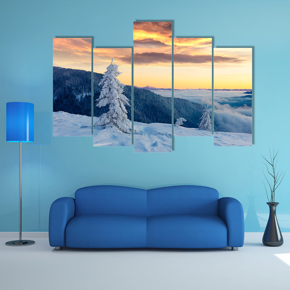 Majestic Snowy Carpathians In Ukraine Canvas Wall Art