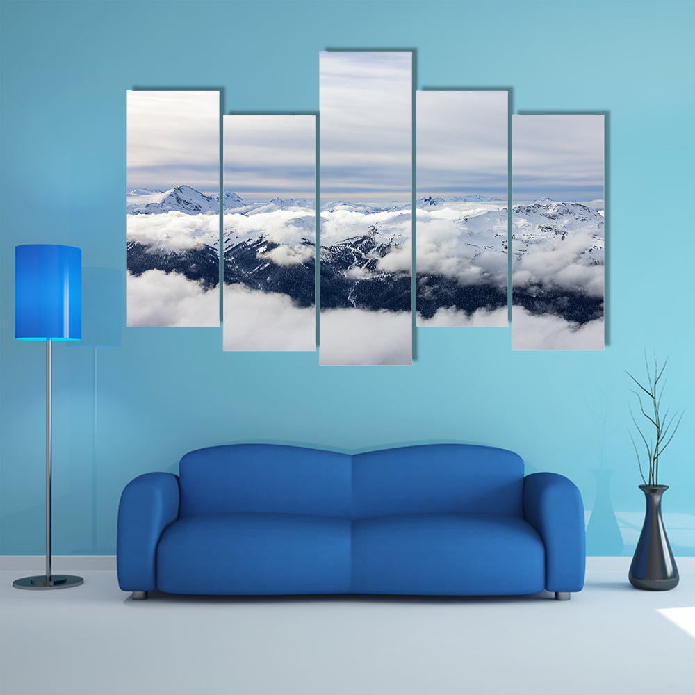 Canadian Mountains In Winter Canvas Wall Art