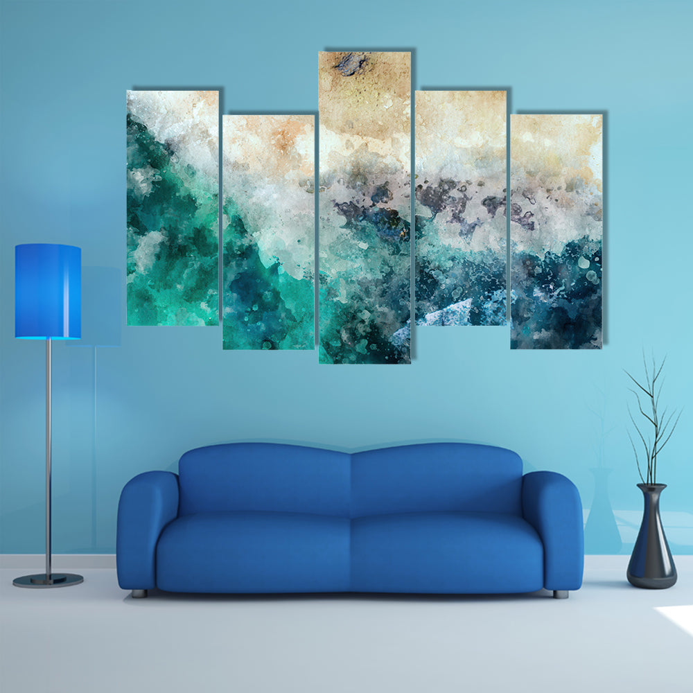 Ocean And Beach Abstract Canvas Wall Art