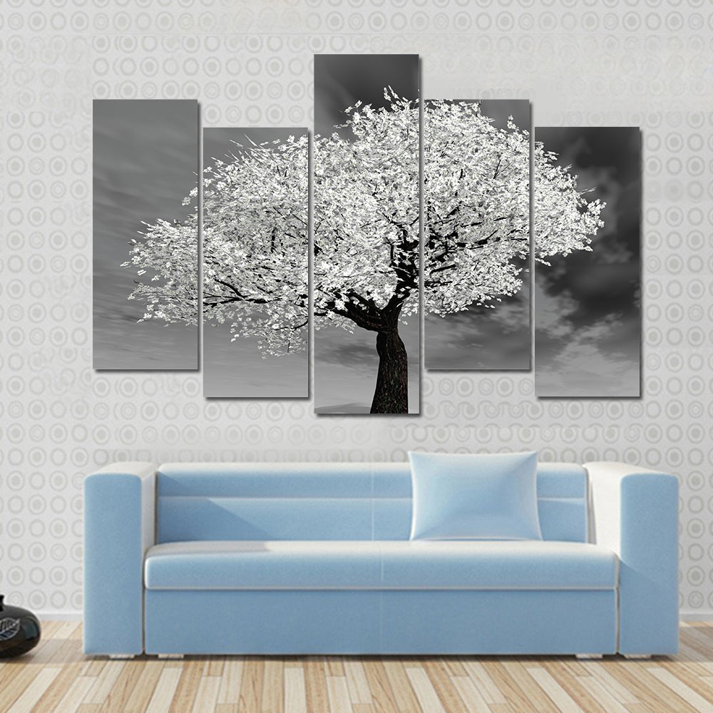Cherry Tree in Winter Canvas Wall Art