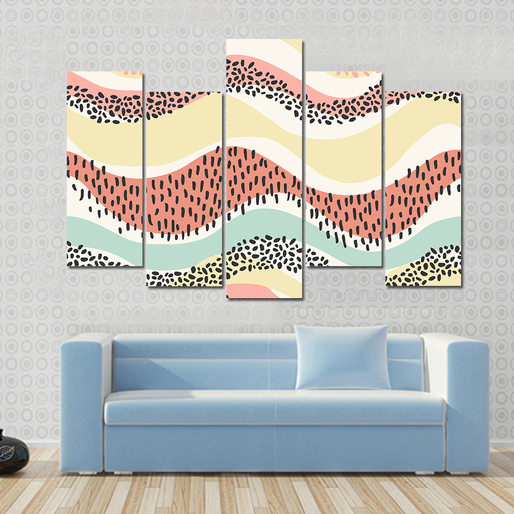 Layered Wavy Pattern Canvas Wall Art