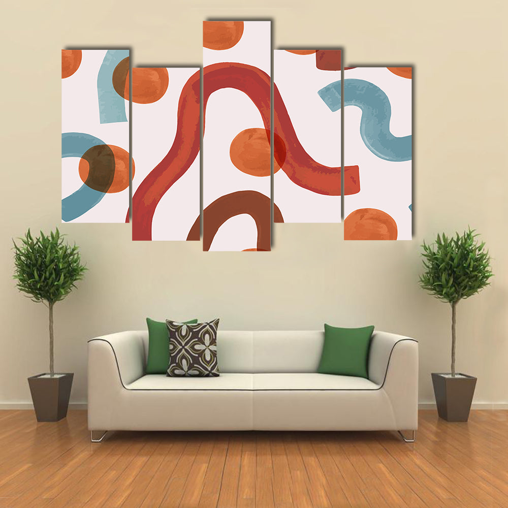 Watercolor Minimal Waves Canvas Wall Art