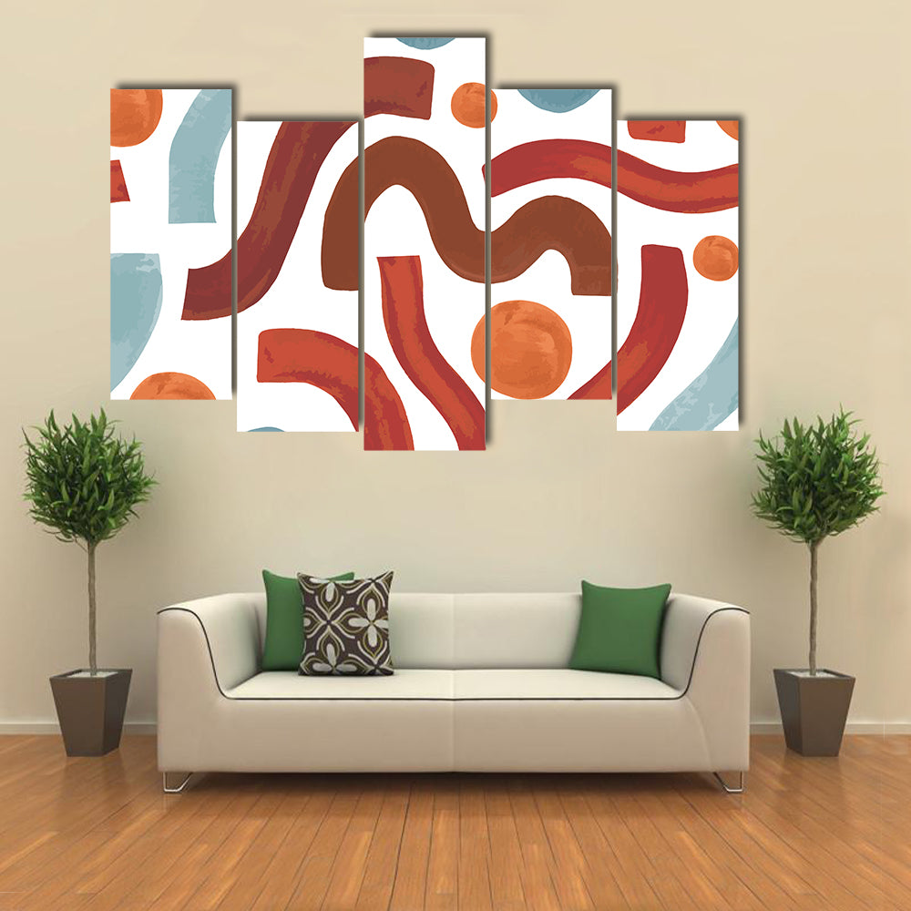 Geometric Shapes Seamless Pattern Canvas Wall Art