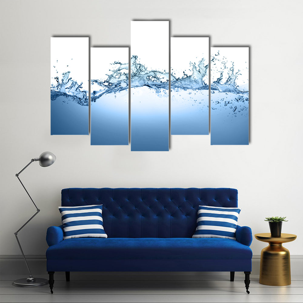 Strong Water Splashing With Bubble Canvas Wall Art