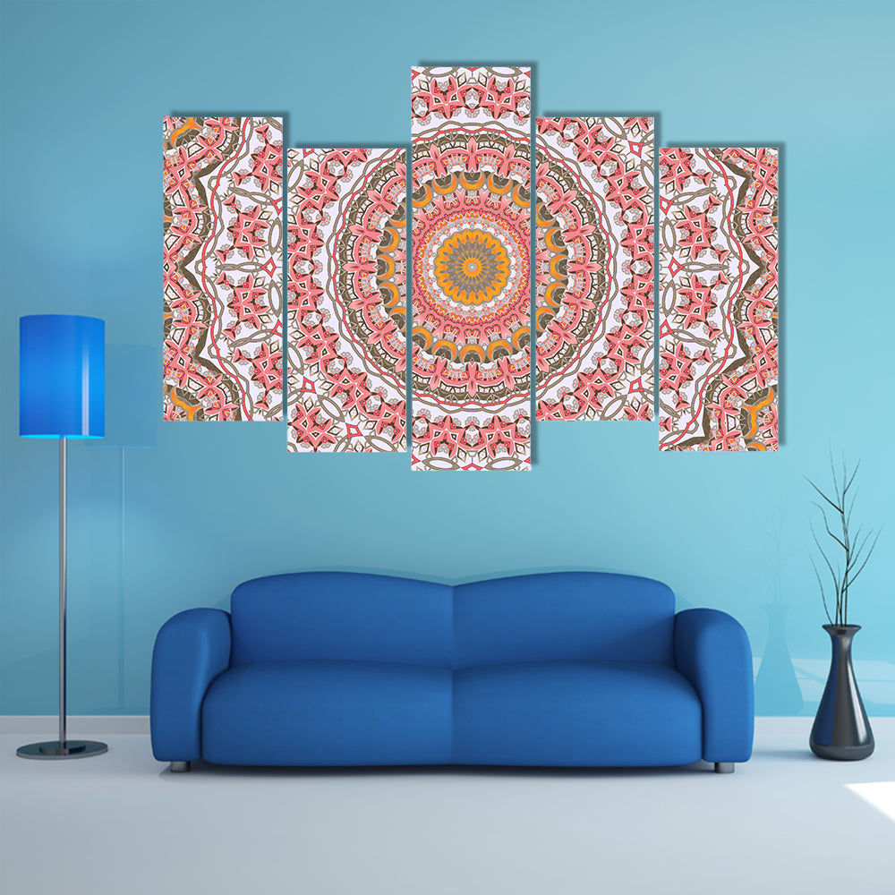 Round Mosaic Mandala Canvas Wall Art