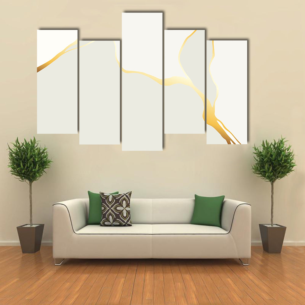 Marble Veining with Gold Accents Canvas Wall Art