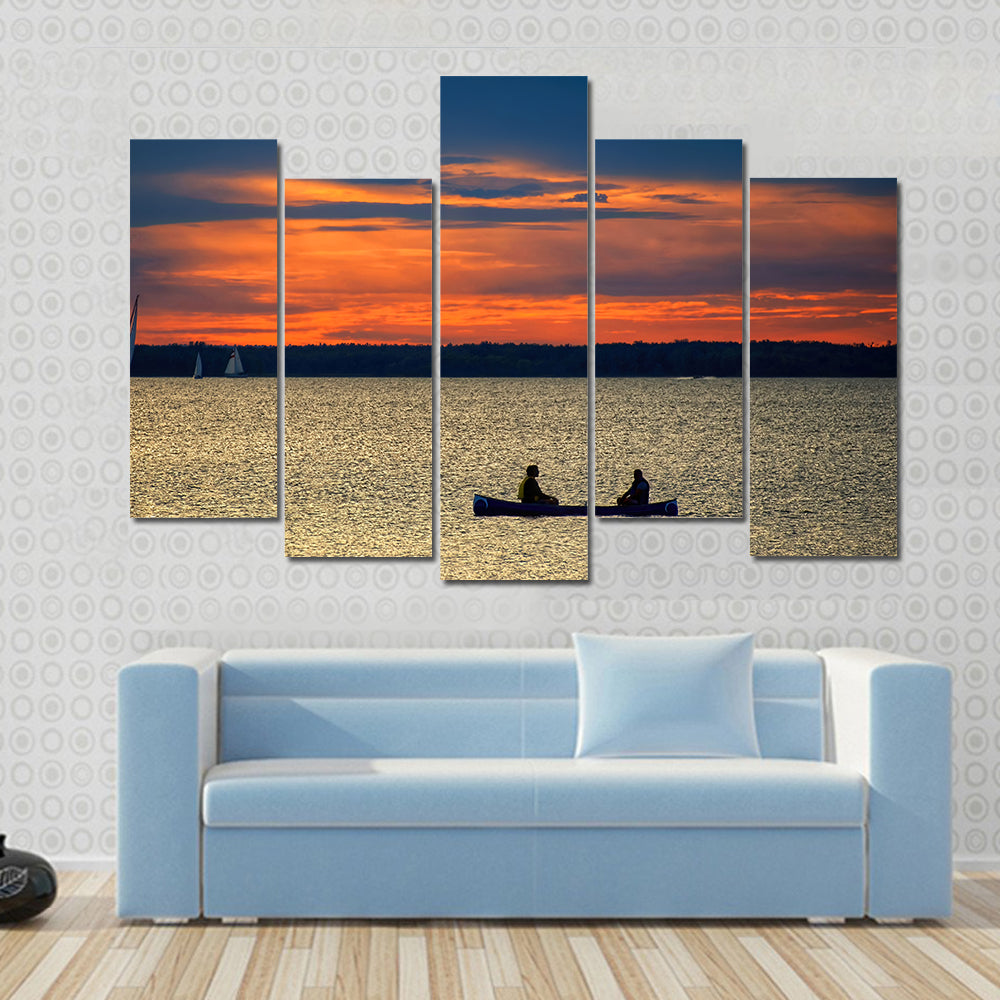 Sunset Over Ottawa River Canvas Wall Art