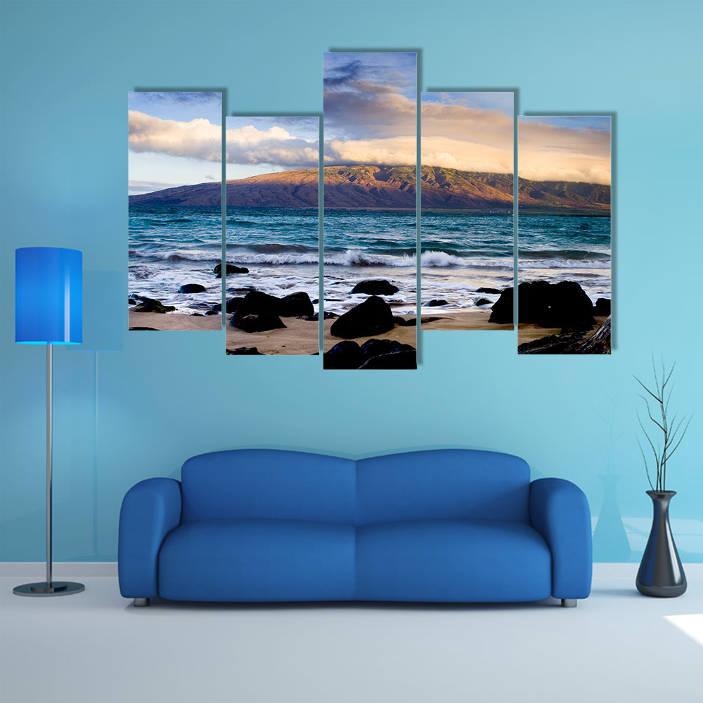 Oahu Coastline with Volcanic Rocks Canvas Wall Art