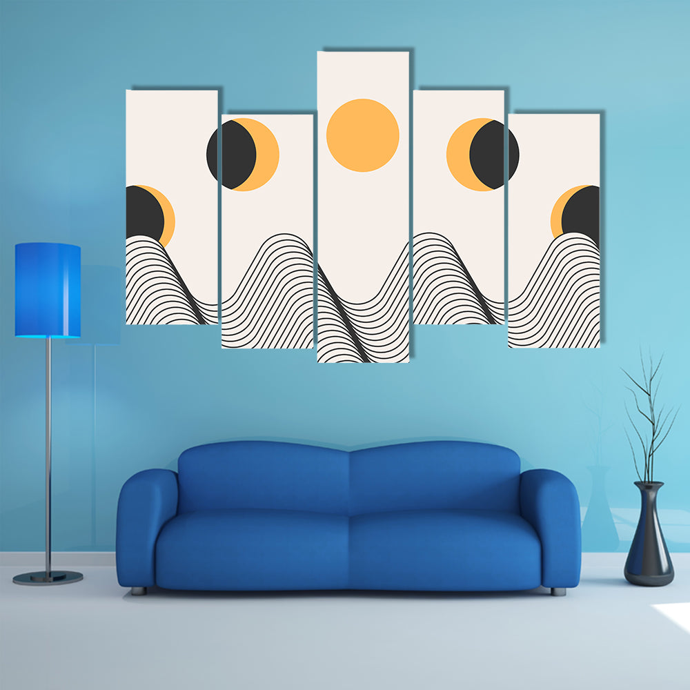 Minimalist Moon Cycle Canvas Wall Art