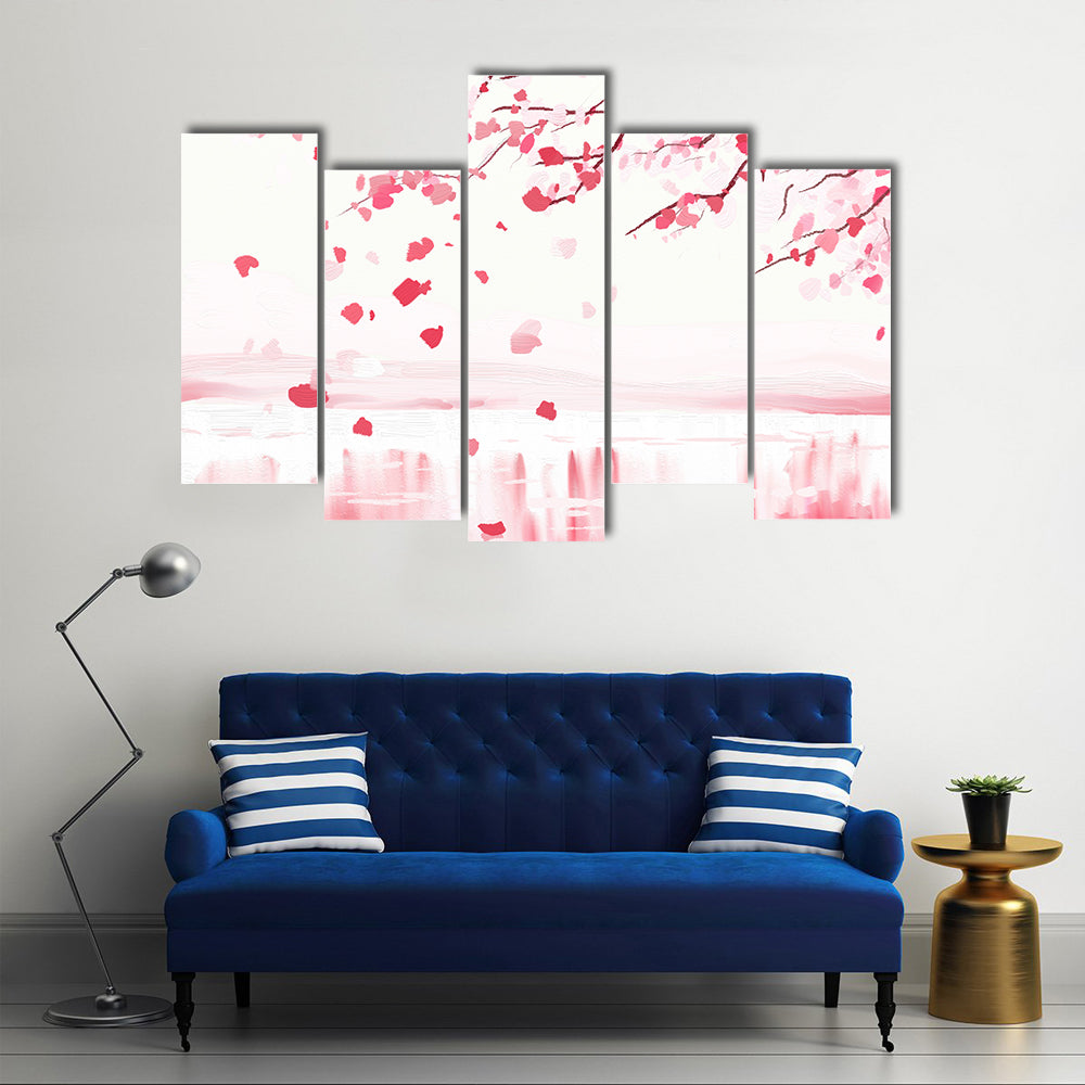 Japanese Cherry Blossoms in Bloom Canvas Wall Art