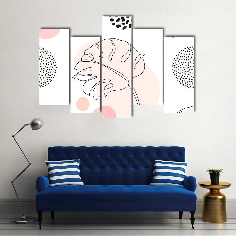 Tropical Monstera Leaf Silhouette Canvas Wall Art