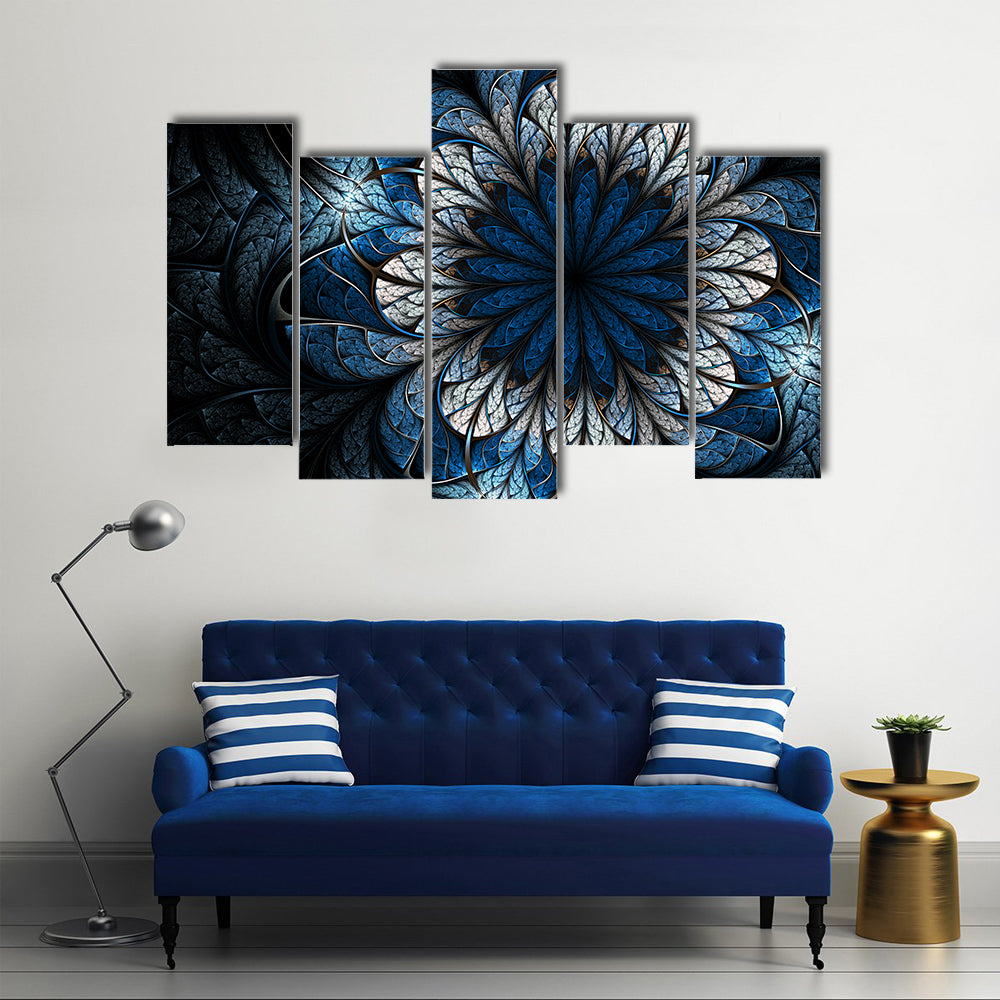 Fractal Flower Mandala Canvas Wall Art
