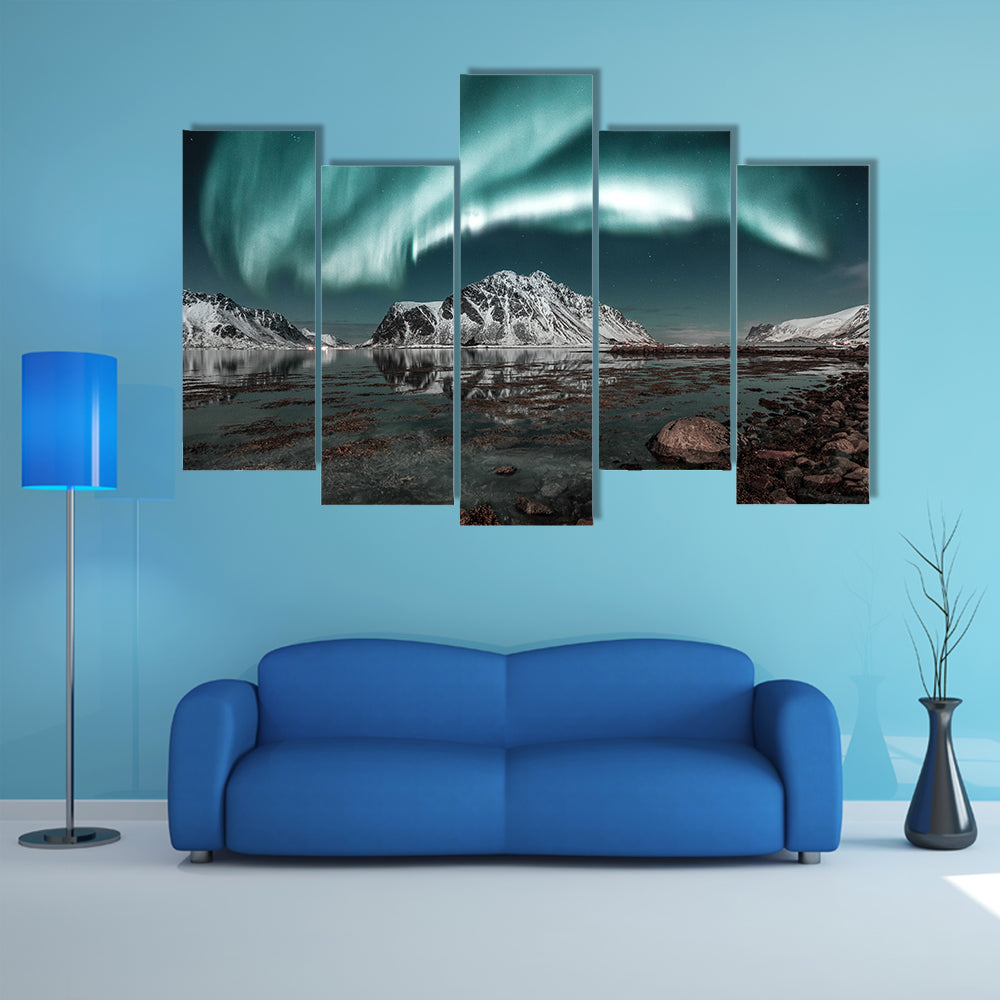 Northern Lights Over Lofoten Canvas Wall Art