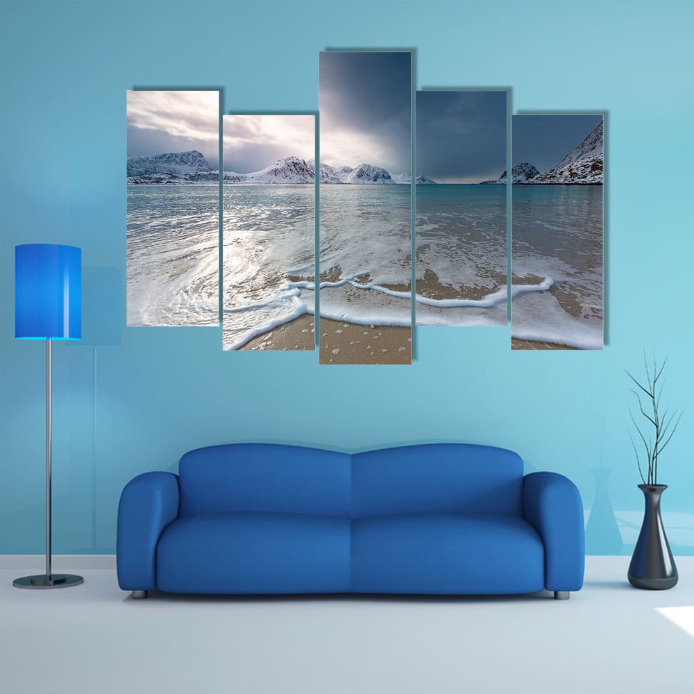 Haukland Beach Lofoten Norway Canvas Wall Art