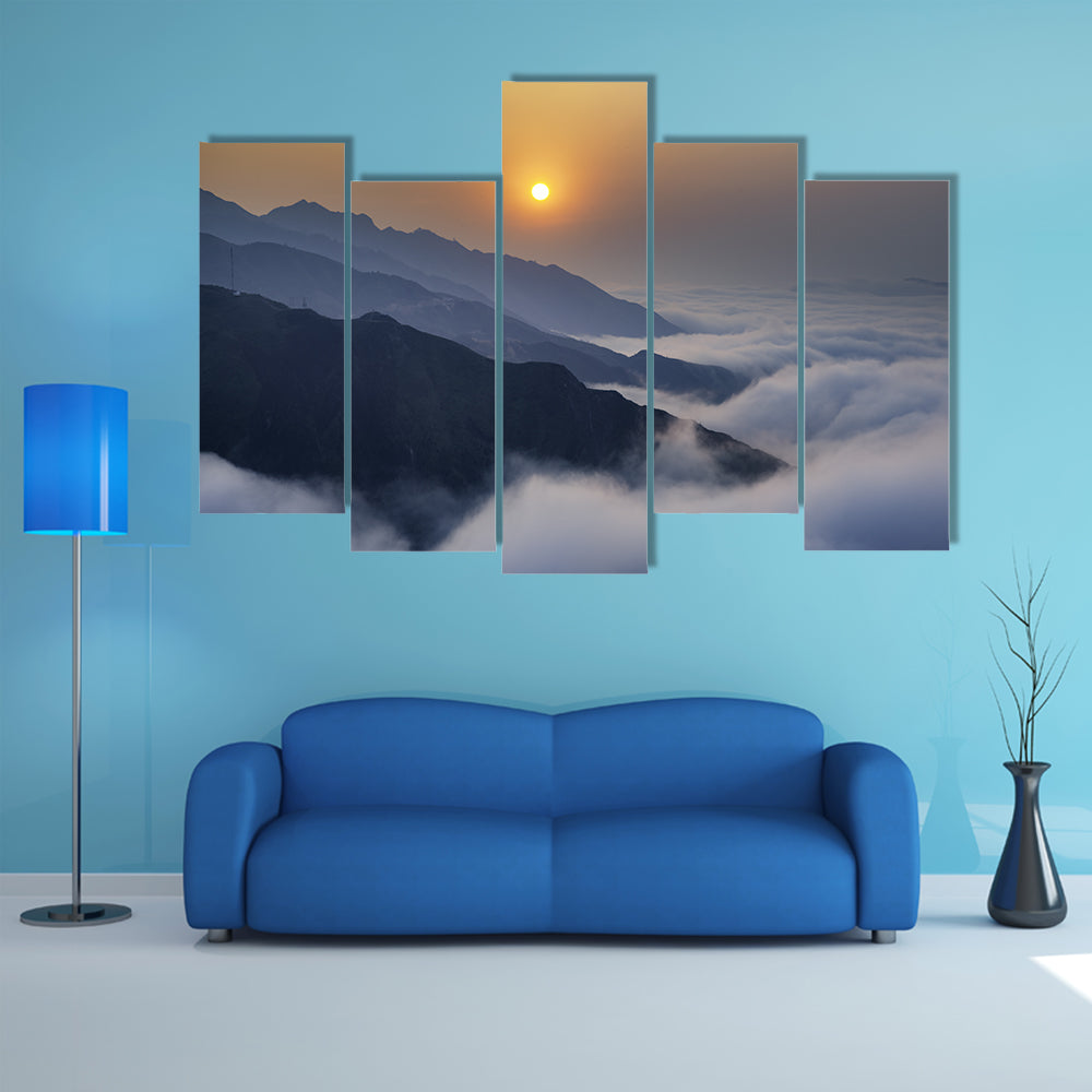 Ta Xua Mountain Range at Sunset Canvas Wall Art