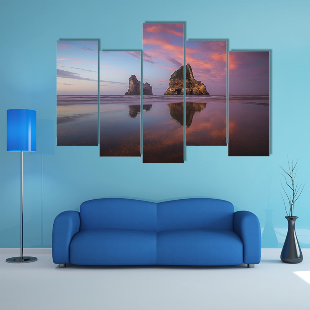 Sunrise At Wharariki Beach In New Zealand Canvas Wall Art