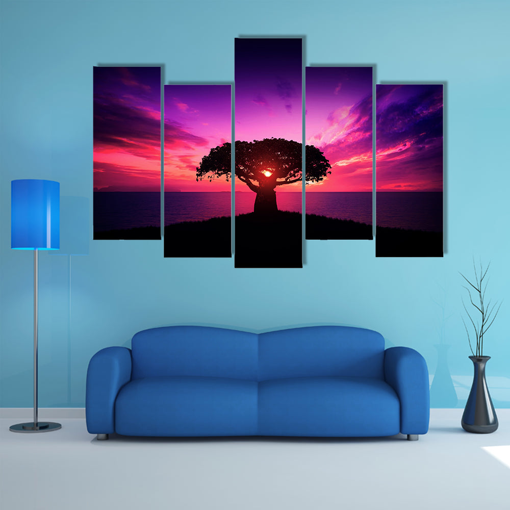Baobab Tree at Sunset Canvas Wall Art