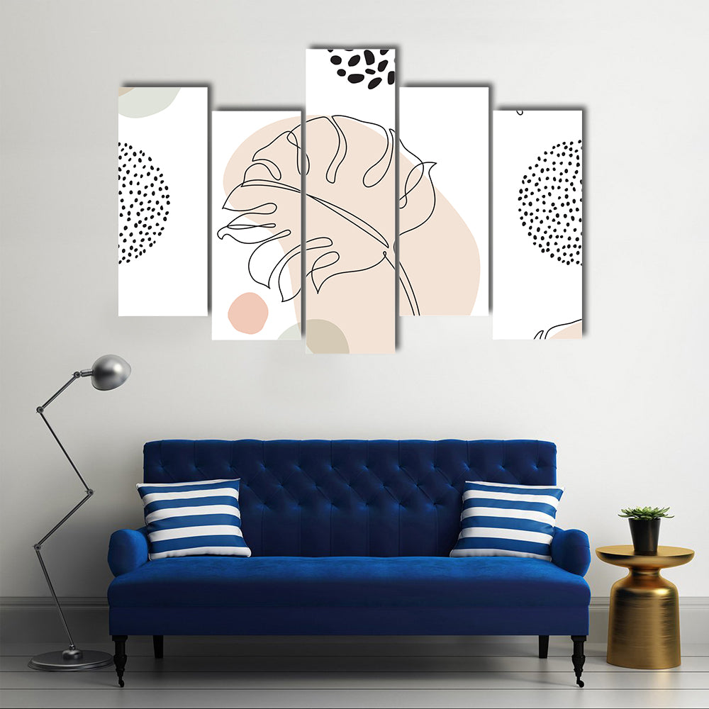 Seamless Monstera Leaf Pattern Canvas Wall Art