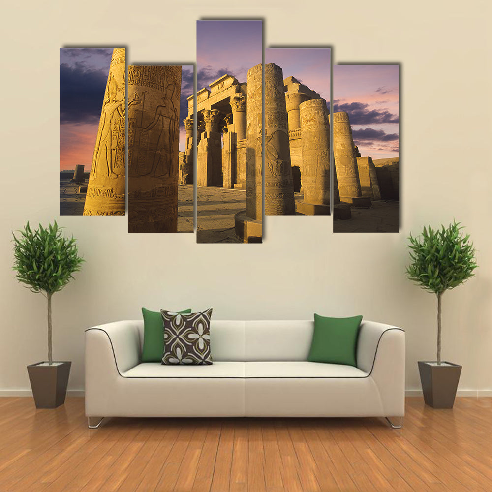 Kom Ombo Temple at Sunset Canvas Wall Art