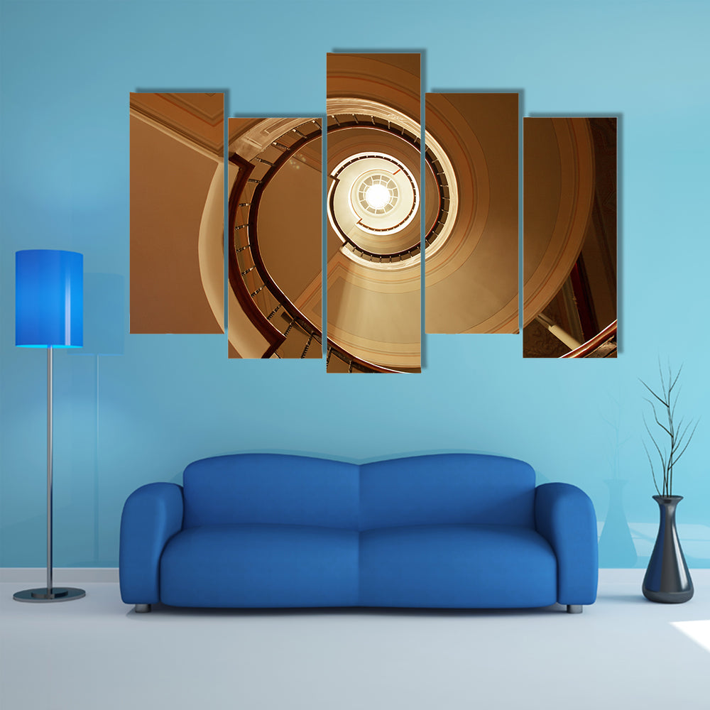 Curvy Spiral Staircase Canvas Wall Art