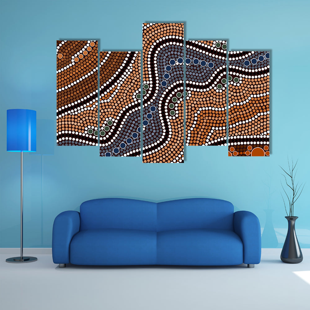 Dotted Style River Canvas Wall Art