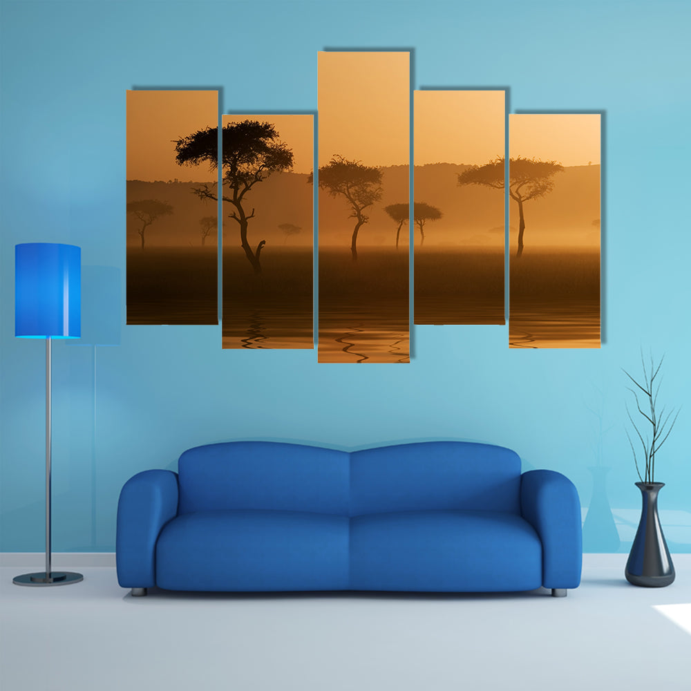 Sunset Over Massai Mara Canvas Wall Art