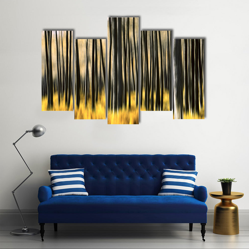 Motion Blur Forest Canvas Wall Art