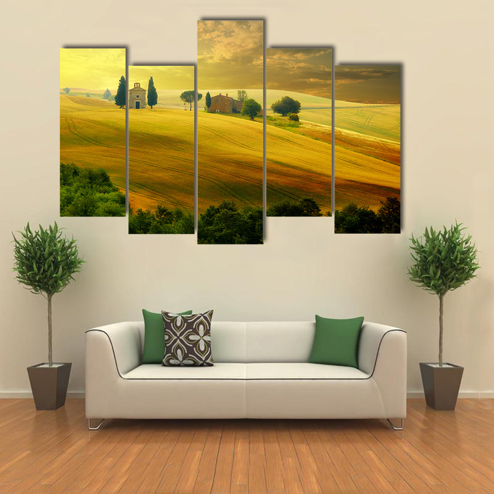 Tuscany At Sunset Canvas Wall Art