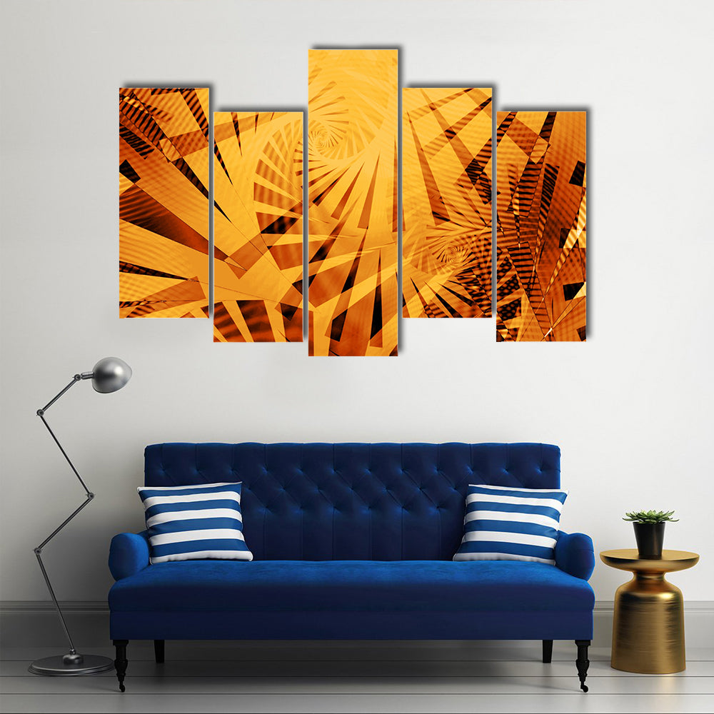 Golden Fractal Spiral Artwork Canvas Wall Art