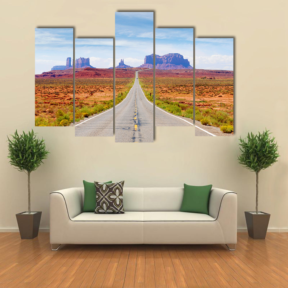 U.s. Route 163 Through Monument Valley Canvas Wall Art