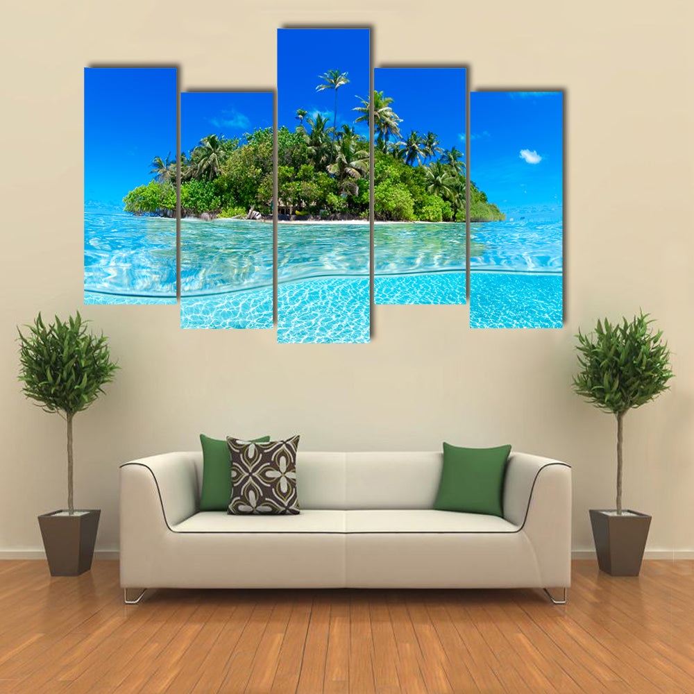 Split-level Tropical Island Canvas Wall Art